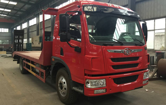 【國六】解放龍V單橋平板，150挖機平板